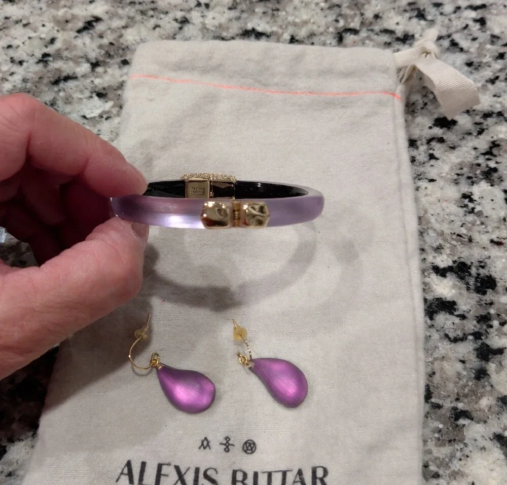 Authentic Alexis Bittar Matching 4 Piece Bangle & Earring Set